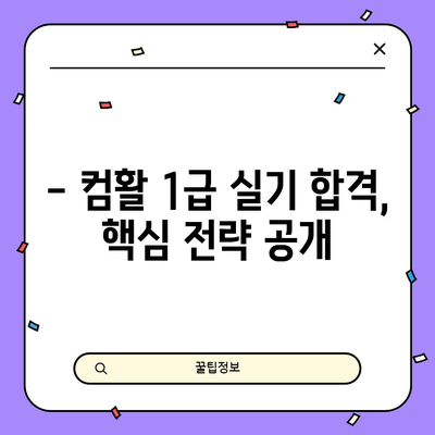 컴퓨터 활용 능력 1급 자격증 실기 시험 합격 비결