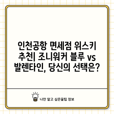 인천공항 면세점 위스키 가격 | 조니워커 블루 vs 발렌타인 비교