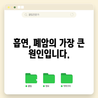 건강한 폐 | 폐암의 조기 발견과 예방