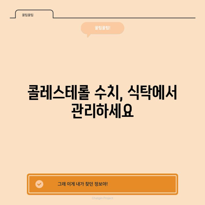 혈중 콜레스테롤 낮추기 위한 식습관과 라이프스타일 변화