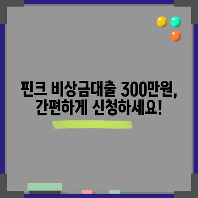 핀크 비상금대출 300만원 신청하는 법