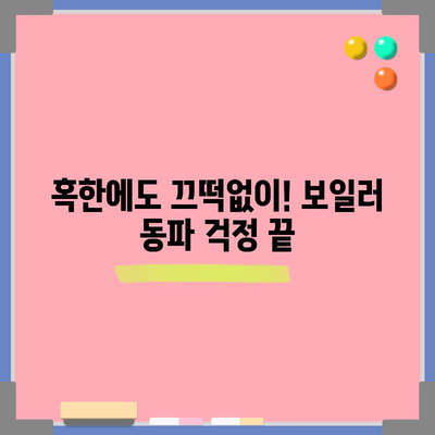 보일러 동파 방지기능의 힘 | 겨울철 따뜻한 가정을 위해