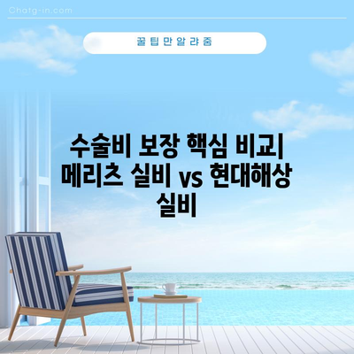 실비보험 비교 분석 | 메리츠, 현대해상, 수술비 보장 차이점