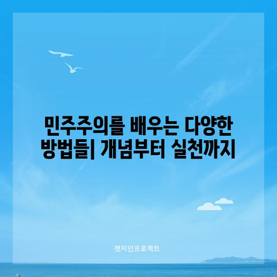 민주정치교육론 | 개념, 이론, 현실