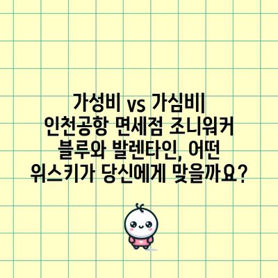 인천공항 면세점 위스키 가격 | 조니워커 블루 vs 발렌타인 비교