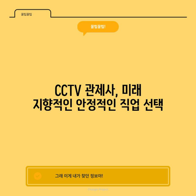 CCTV 관제사 자격증 | 든든한 직업적 미래를 위한 이상적인 선택