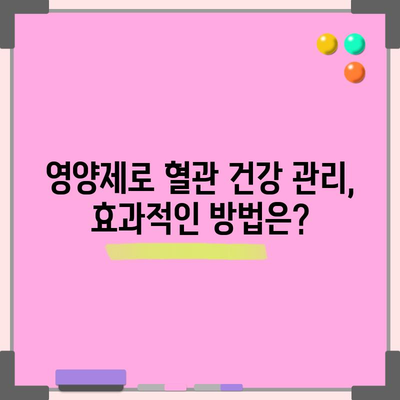 혈관 건강 개선 꿀팁 | 영양제로 건강한 혈관 만들기