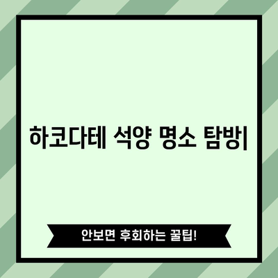 하코다테 숨겨진 석양 명소 | 노을의 매력 탐방