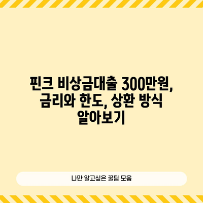 핀크 비상금대출 300만원 신청하는 법