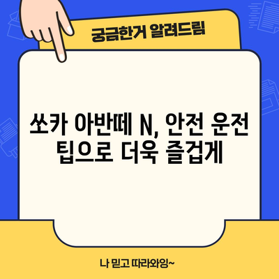 쏘카 아반떼 N | 과속 주의보와 안전 운전 팁