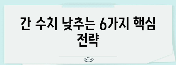 간수치 낮추는 효과적인 6가지 방법