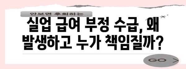 실업 급여 부정 수급 | 대안과 대책