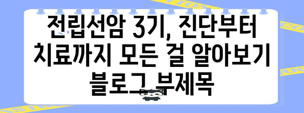 전립선암 3기, 진단부터 치료까지 모든 걸 알아보기