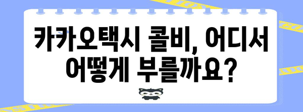 카카오택시 콜비 호출하기 | 가능 여부와 간편한 방법