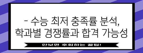2023 수능 최저 충족 비율 분석| 대학별, 학과별 현황 비교 | 수능, 최저학력기준, 대입전략