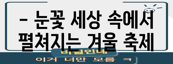 태백산 눈축제, 겨울의 아름다움에 취하다