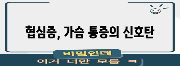 협심증의 문턱 | 증상 이해와 예방 조치