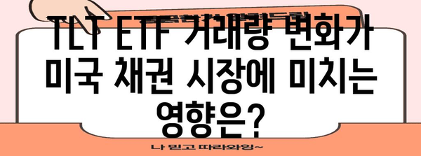 미국 채권 미래 전망 | TLT ETF 거래량 변화의 영향 분석