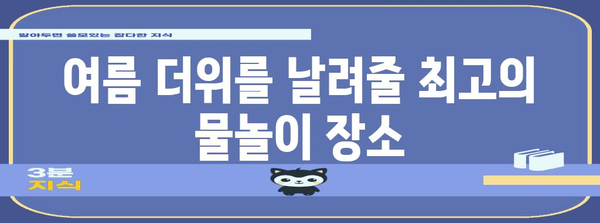 여름철 최고의 물놀이 장소 | 수영장부터 워터파크까지