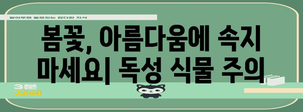 봄철 산책에 주의해야 할 독성 꽃