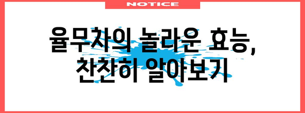 율무차의 놀라운 효능 | 붓기 제거부터 피부 미용까지