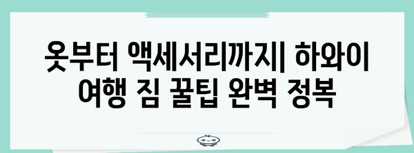 하와이 여행 필수품 짐 싸는 프로처럼! 꿀팁 리스트 대방출