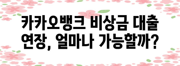 재무적 유연성 확대 | 카카오뱅크 비상금 대출 연장 가능성 탐구