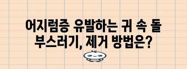 귀 속 돌 부스러기 | 어지럼증 치료법과 예방법