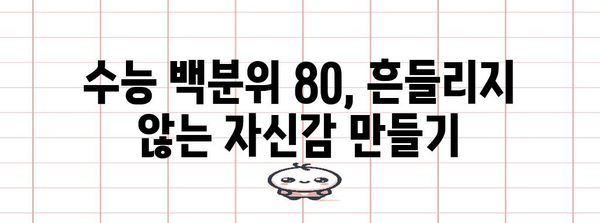 수능 백분위 80, 이렇게 달성하세요! | 수능, 백분위, 목표 달성, 학습 전략