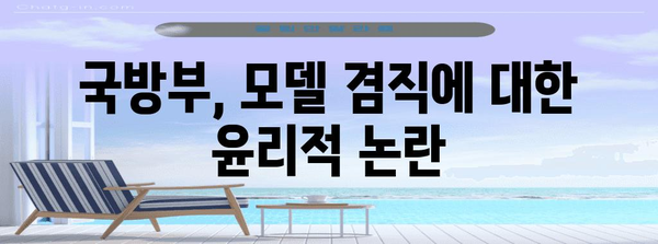 모델 활동 허용 기준과 윤리적 논란 | 국방부 공무원 모델 겸직