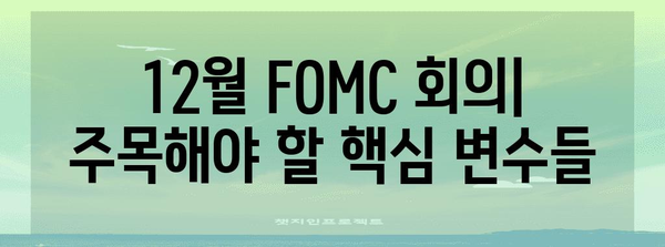 12월 FOMC 회의 | 금리 조정 전망, 투자 대응 전략