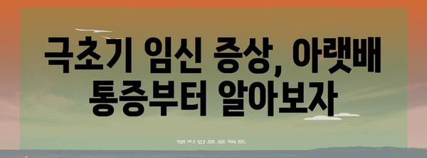 임신 초기 증상 확인하기 | 극초기 from 아랫배 통증까지