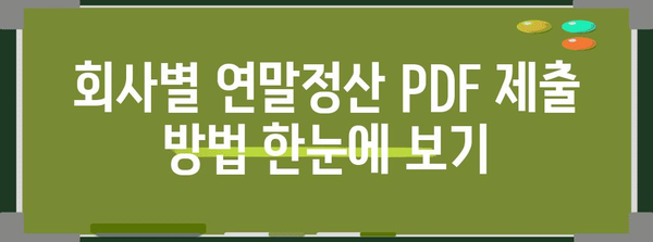 연말정산 PDF 파일 보내기| 회사별 제출 방법 총정리 | 연말정산, PDF, 제출, 회사