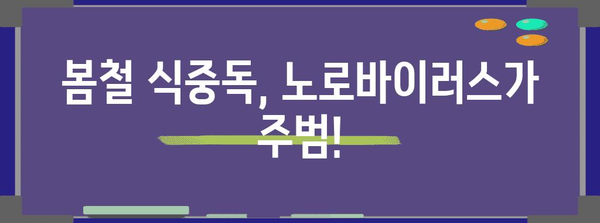 노로바이러스 전염 경로와 동반 증상 | 봄철 식중독 예방에 필요한 지식