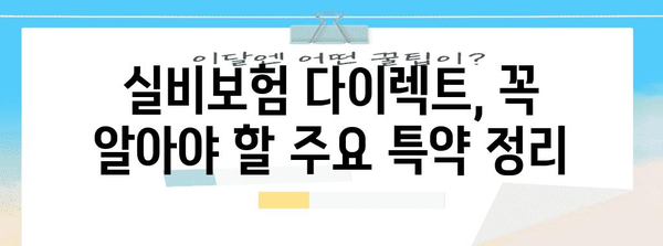 실비보험 다이렉트 보장 사항 상세 가이드