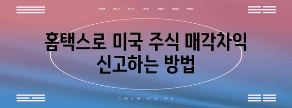 홈택스로 미국 주식 수익 세금 처리하기