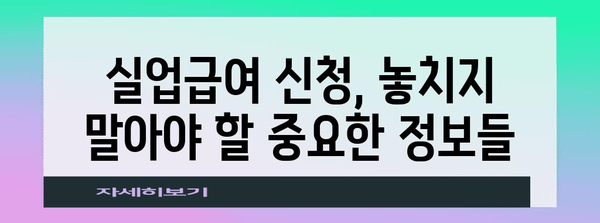 고용보험 실업급여 신청부터 계산까지 철저한 안내