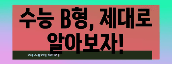 수능 b형