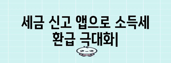 세금 신고 앱으로 소득세 환급 극대화