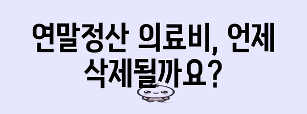 연말정산 의료비 삭제, 가능한 경우는? | 의료비 세액공제, 삭제 기준, 확인 방법
