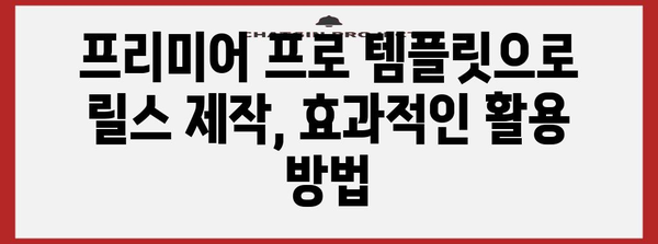 인스타그램 릴스 제작 완벽 가이드 | 프리미어 프로 템플릿 활용 팁