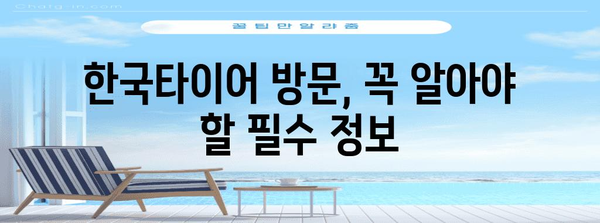 한국 타이어 출입 신청 | 간편 가이드와 필수 지침