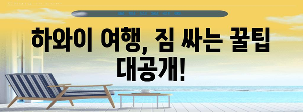 하와이 여행 필수품 짐 싸는 프로처럼! 꿀팁 리스트 대방출