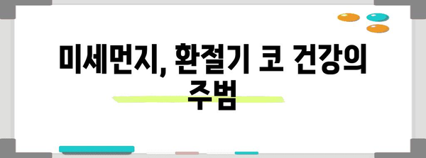미세먼지와 환절기 코 건강 유지법 | 증상, 원인, 예방법