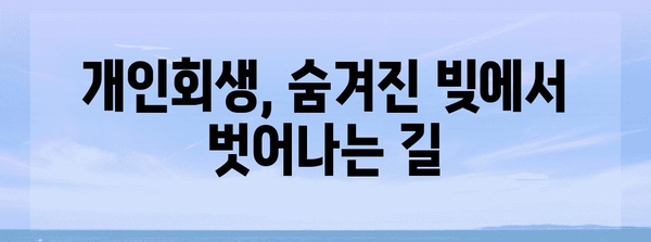 개인회생으로 은밀한 부채 처리하기 | 노하우와 방법