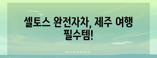 제주 셀토스 완전자차 드라이브 | 3박 4일 여행지와 꿀팁 총망라