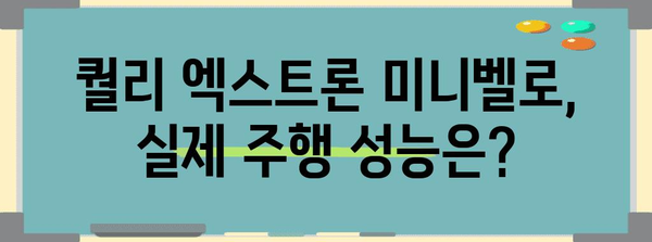 퀄리 엑스트론 미니벨로 전기자전거 평가 | 실제 사용자 리뷰