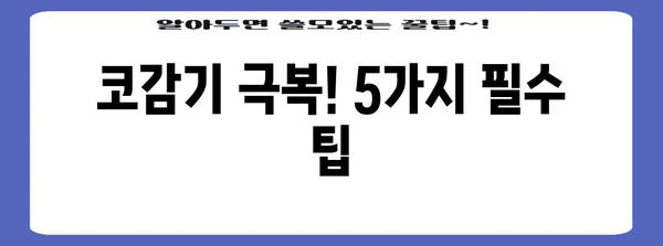 코감기 퇴치 5가지 관리법 | 빨리 건강 회복을 위한 필수 팁