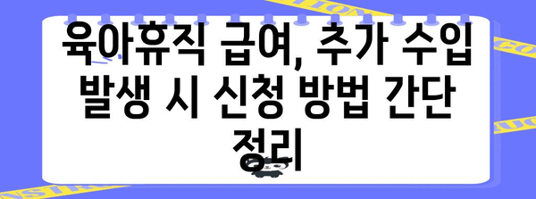 육아휴직 중 추가 수입 발생 시 육아휴직급여 신청 방법