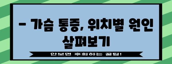 가슴 통증의 원인 파악 | 위치별 증상과 대처 방법
